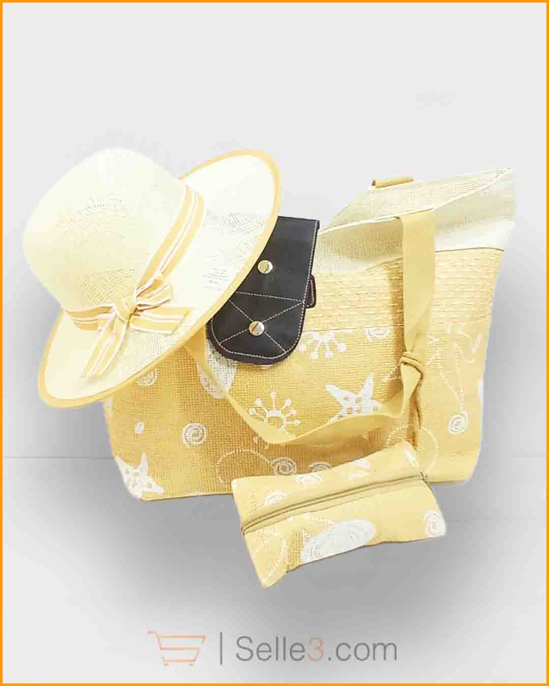Sac de Plage + Chapeau + Porte monnaie