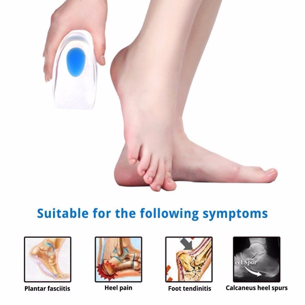 Semelle Orthopedique en Silicone pour Douleur du Talon Fasciite Plantaire