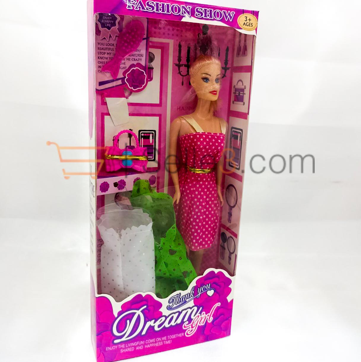 دمية بلاستيكية مع بدلتين Poupee Plastique Doll