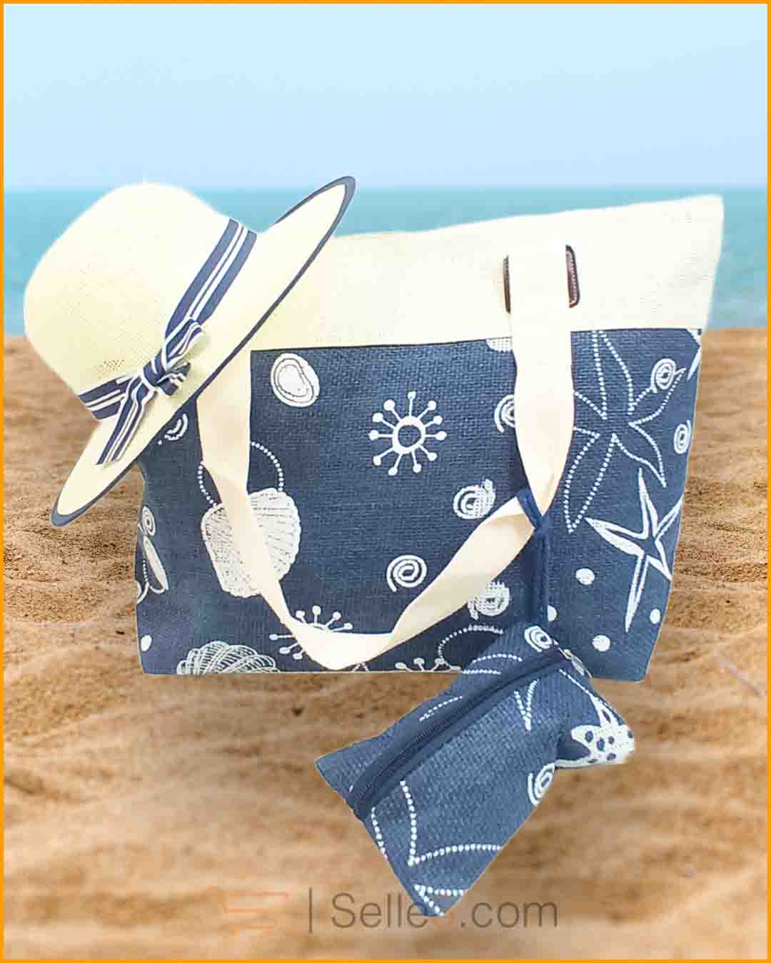 Sac de Plage + Chappeau + Porte monnaie