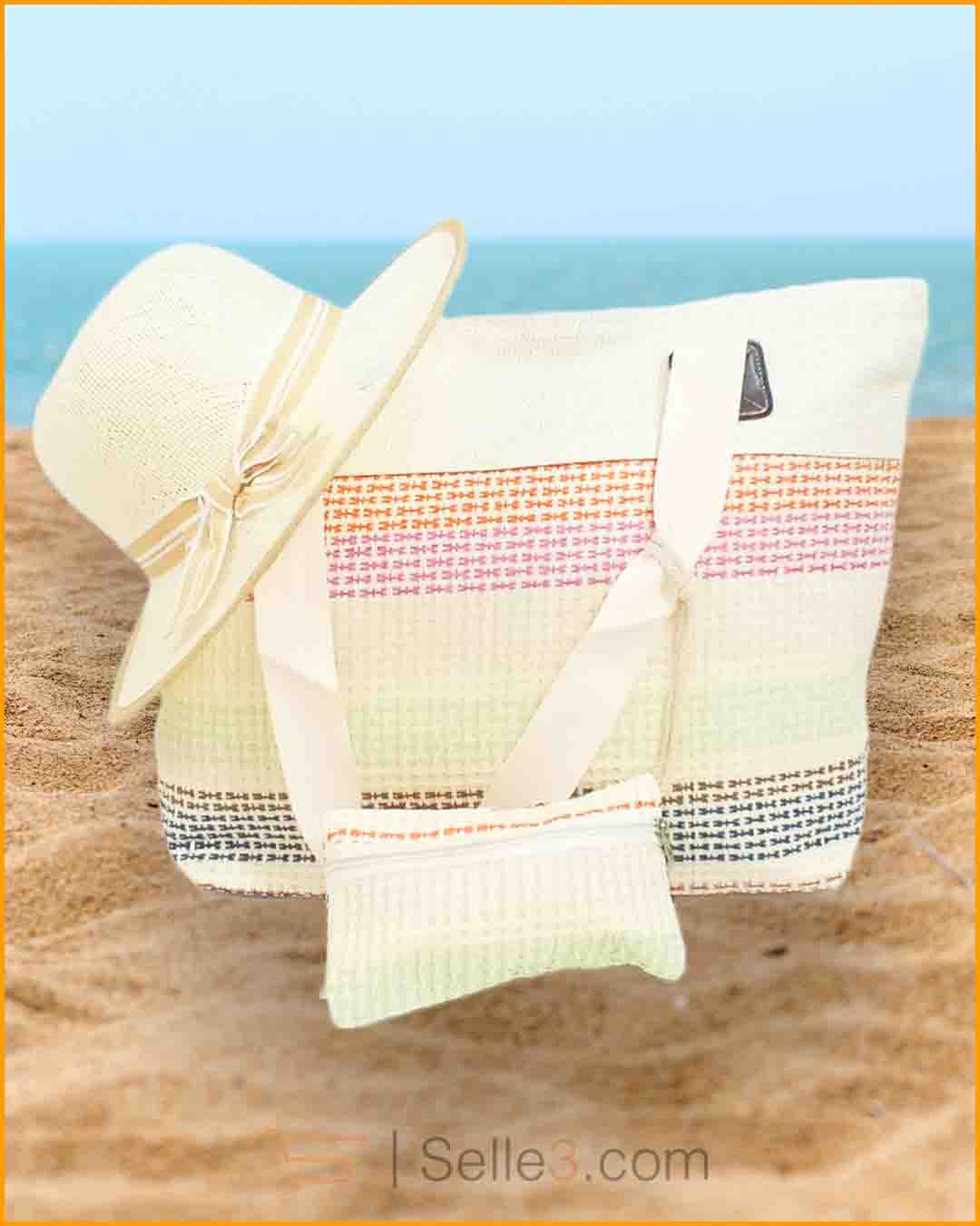 Sac de Plage + Chappeau + Porte monnaie